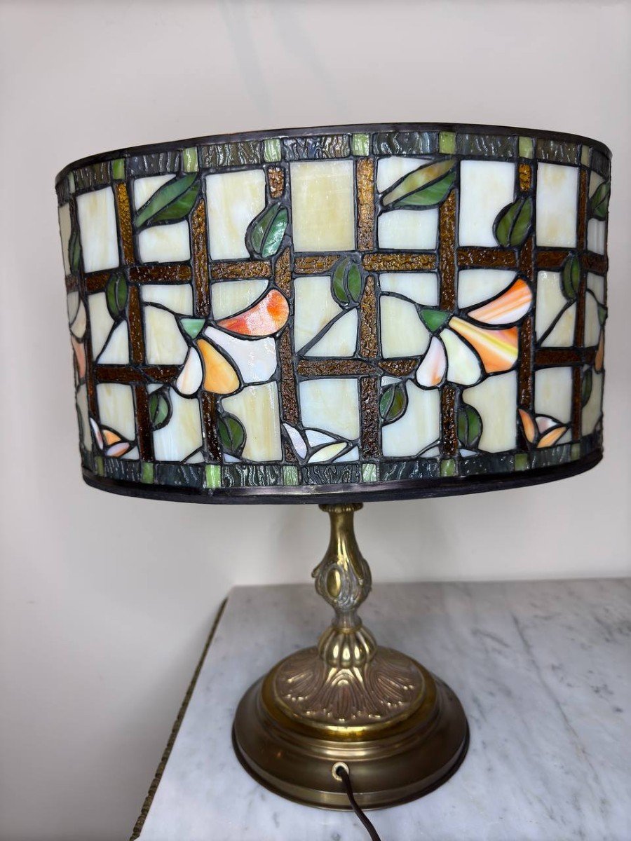 Antique Tiffany Style Lamp-photo-3