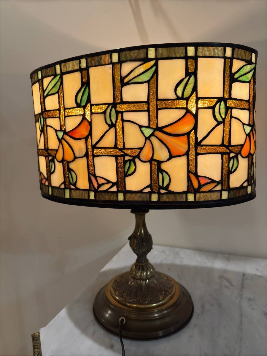 Antique Tiffany Style Lamp-photo-2