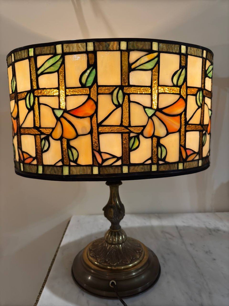 Antique Tiffany Style Lamp-photo-7