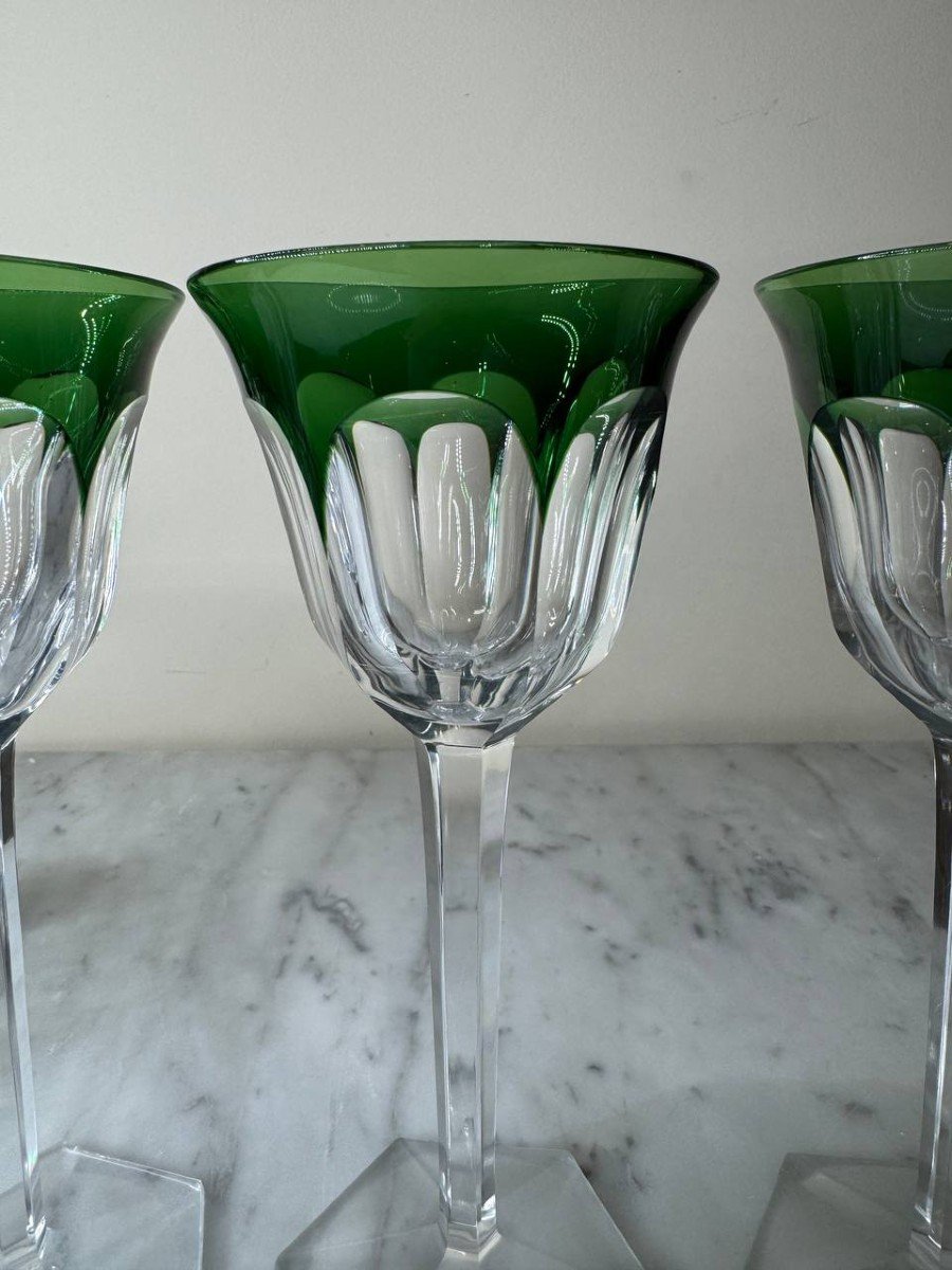 Baccarat Crystal Harcourt Model Green Color 19cm-photo-3