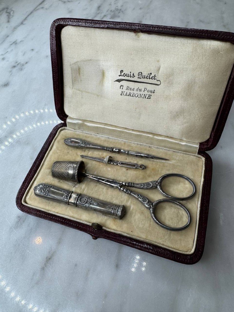 Antique Silver Sewing Kit