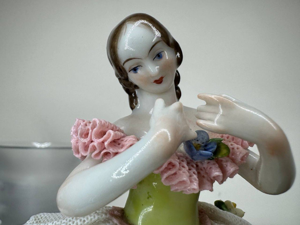 Figurine De Ballerine En Dentelle Allemande De Volkstedt-photo-2