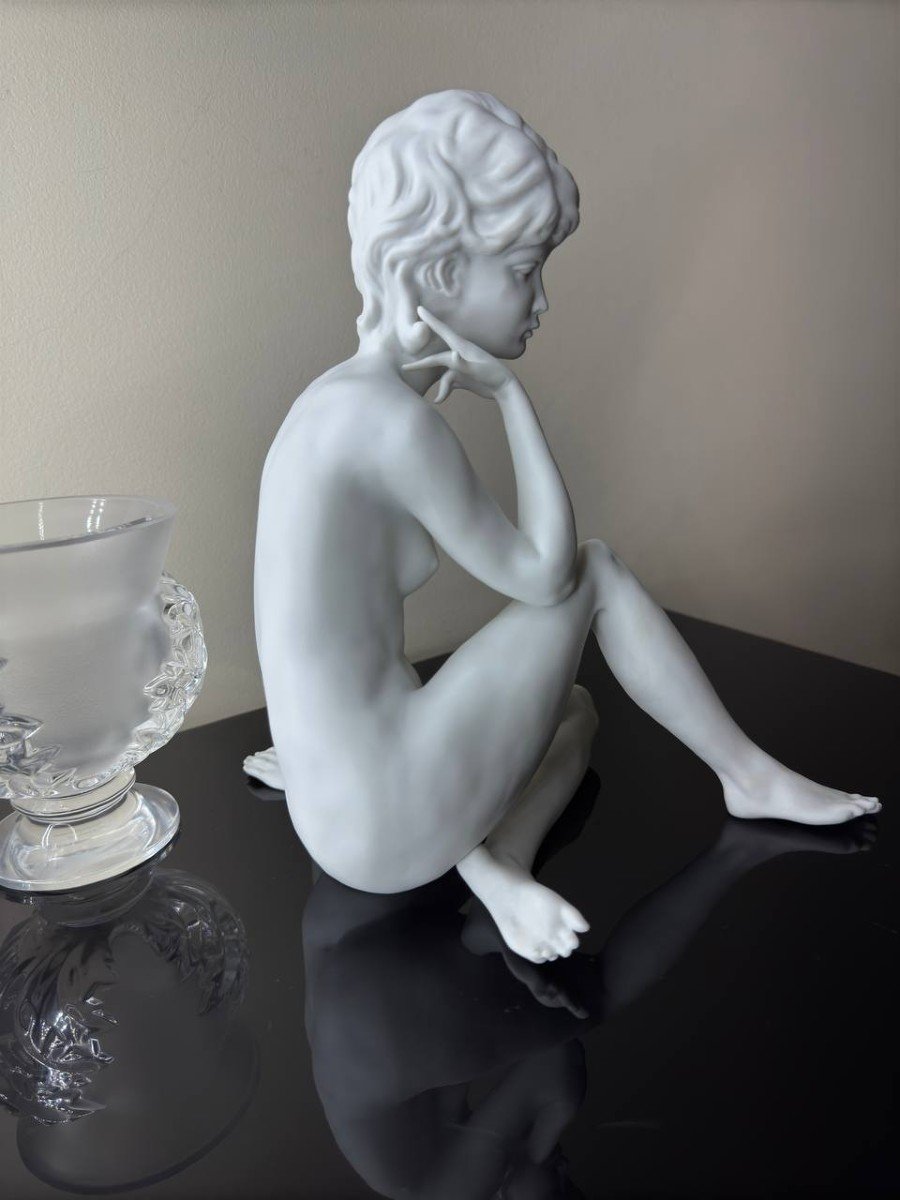 Femme Nue Assise , En Porcelaine Kaiser Années 1970-photo-3