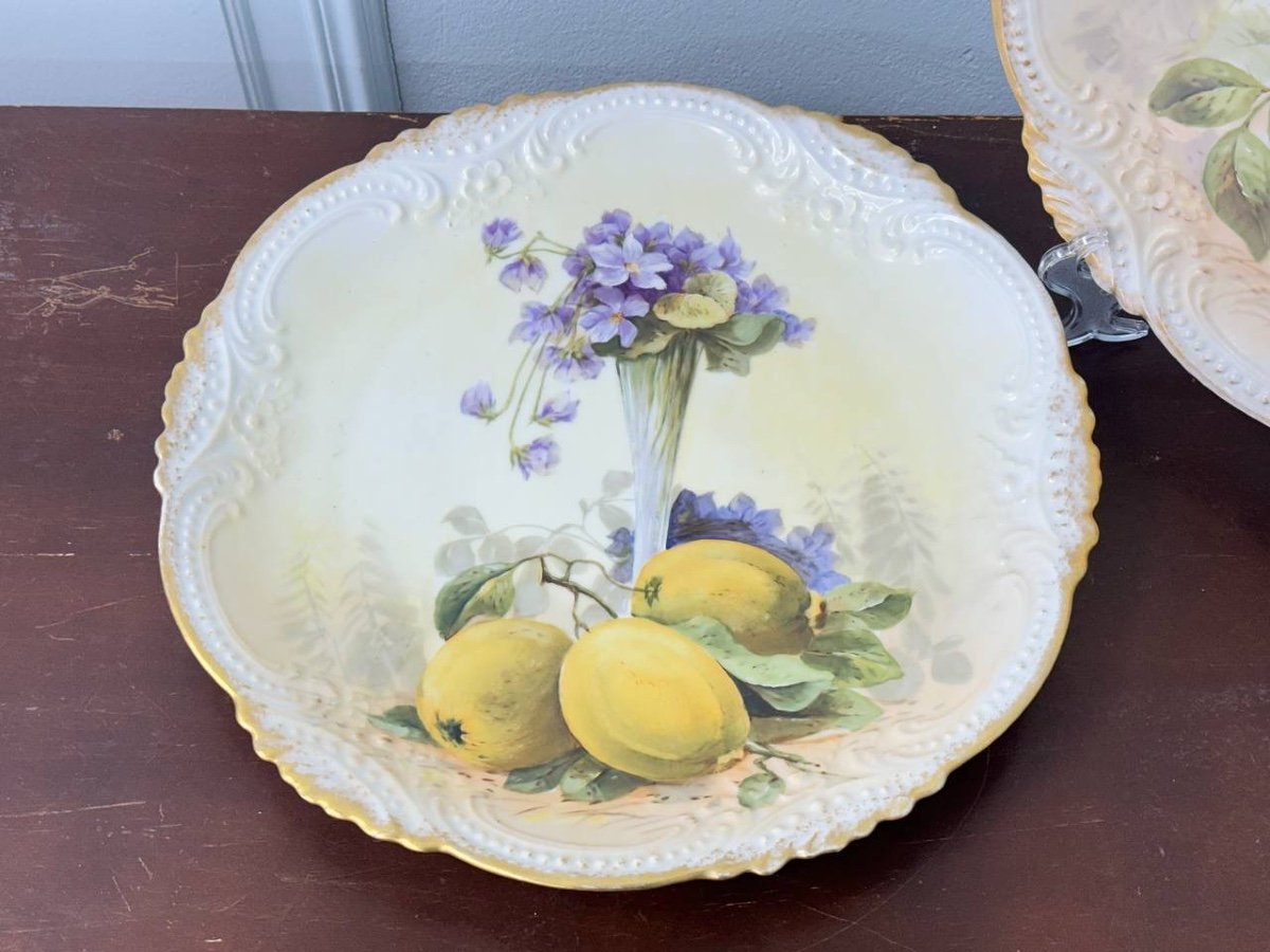 Two Large 20th Century Limoges Hand Painted Dishes-photo-7