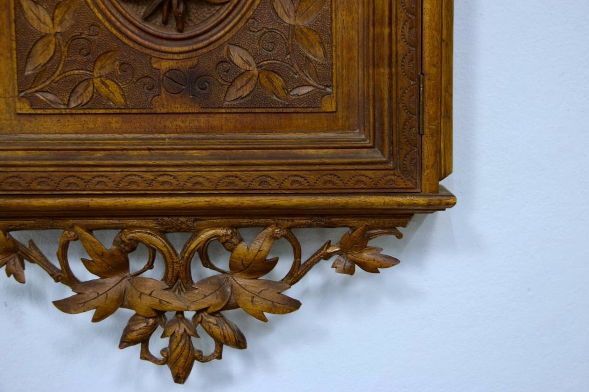 Carved Walnut Key Chest Circa 1880-photo-1