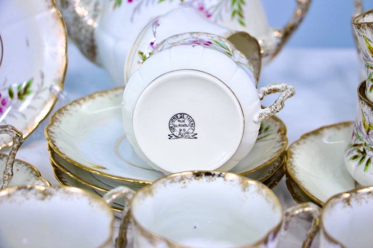 Porcelain Tea Or Coffee Set With Lions From Faience Rue De Rivoli Paris-photo-7