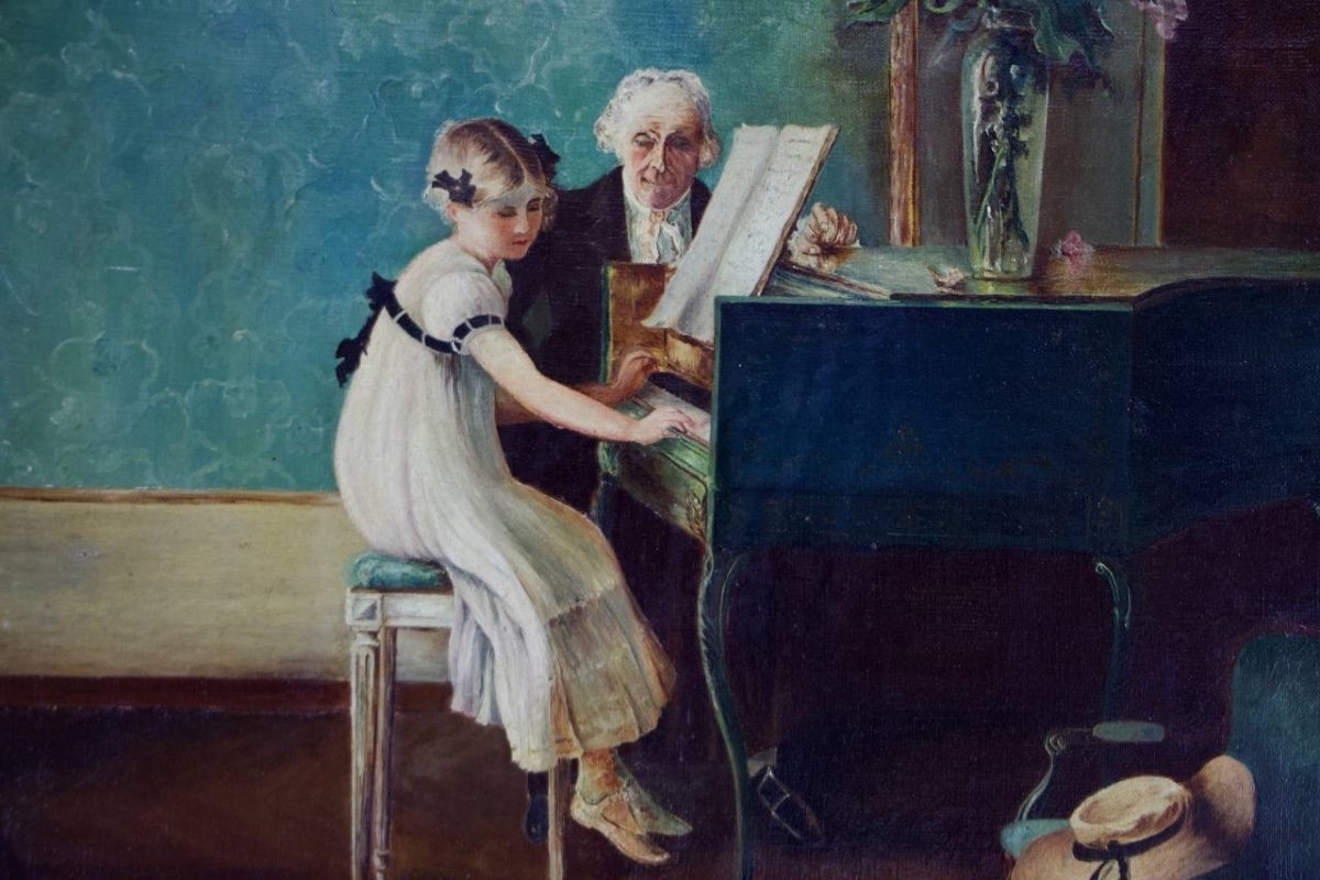 The Harpsichord Lesson, After Jules-alexis Muenier (1863 - 1942)-photo-4