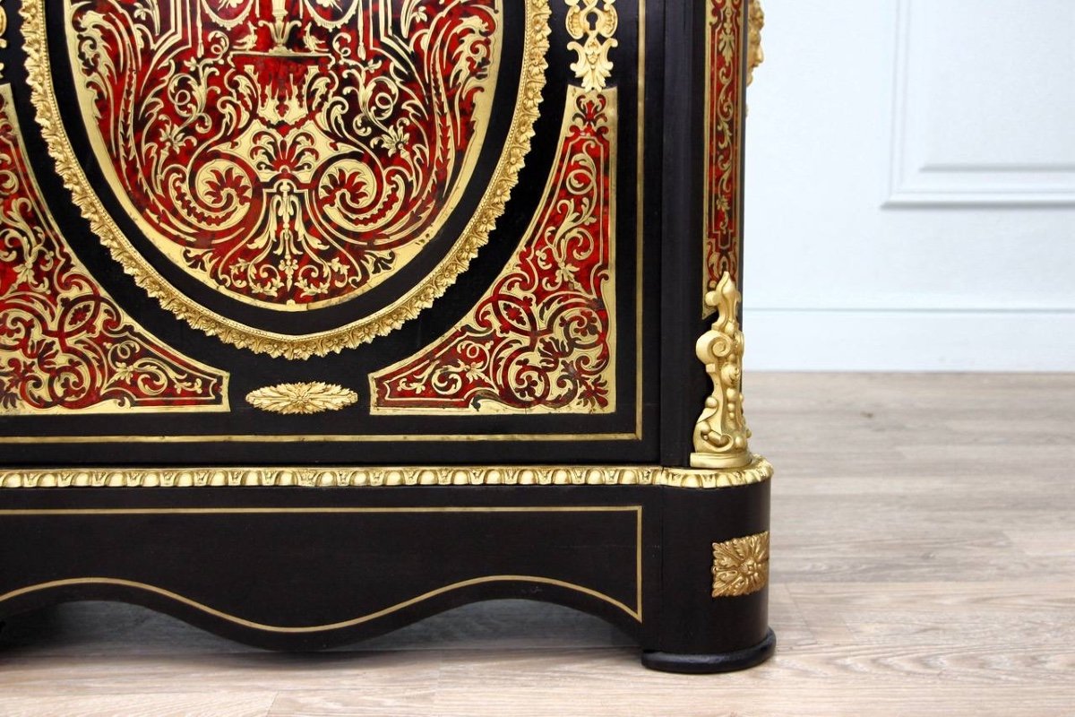 Meuble d'Appui, Commode Boulle d'époque Napoléon III 19ème Siècle -photo-5