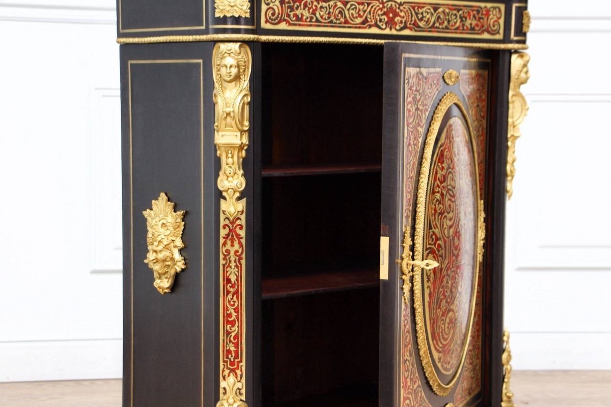 Meuble d'Appui, Commode Boulle d'époque Napoléon III 19ème Siècle -photo-8