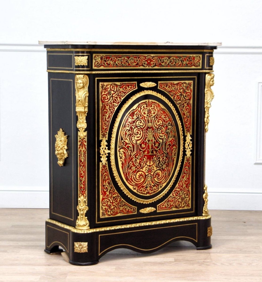 Meuble d'Appui, Commode Boulle d'époque Napoléon III 19ème Siècle 