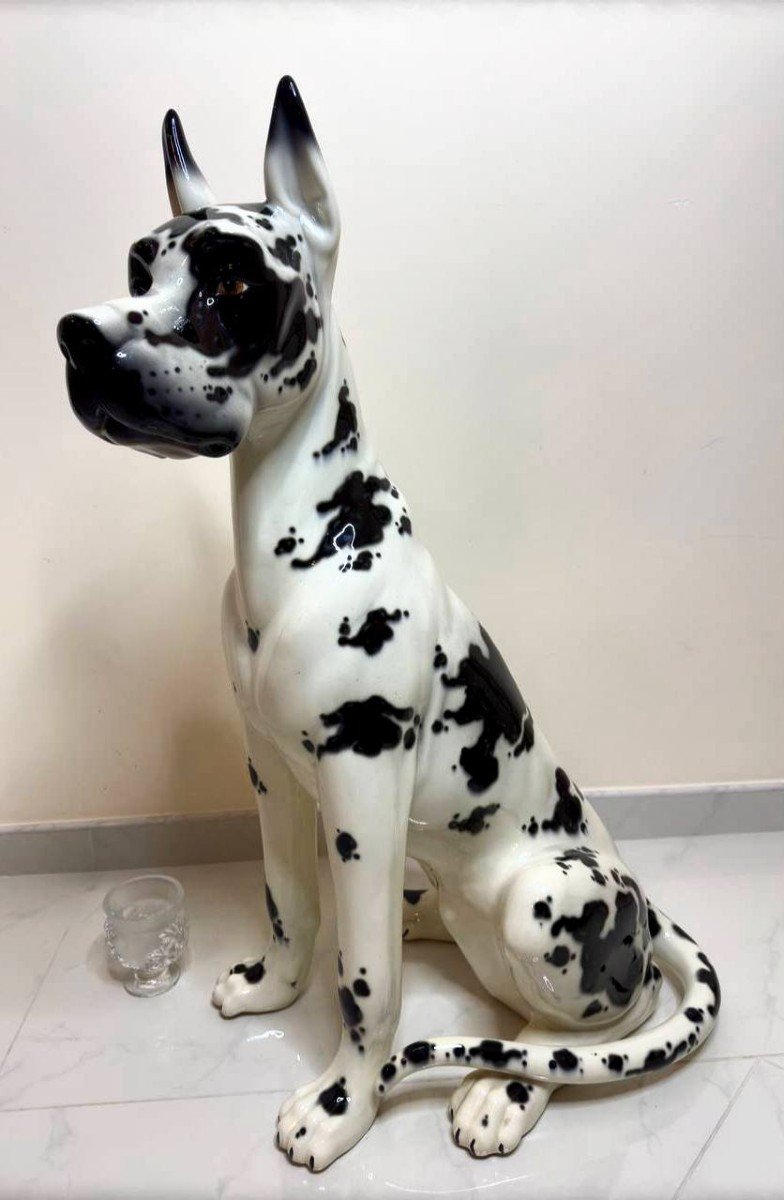 Ceramic Harlequin Mastiff From The 60s-photo-3