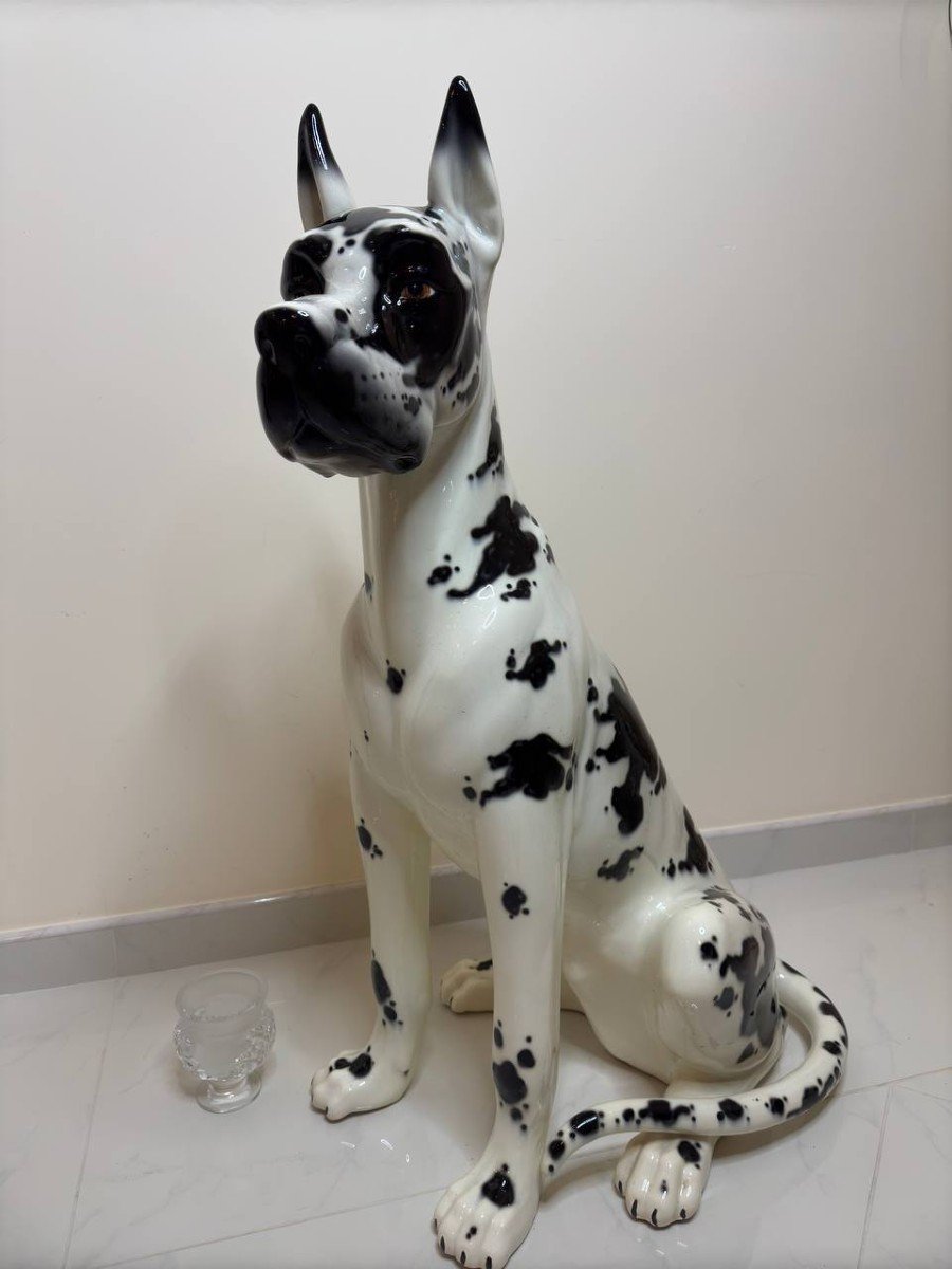 Ceramic Harlequin Mastiff From The 60s-photo-4