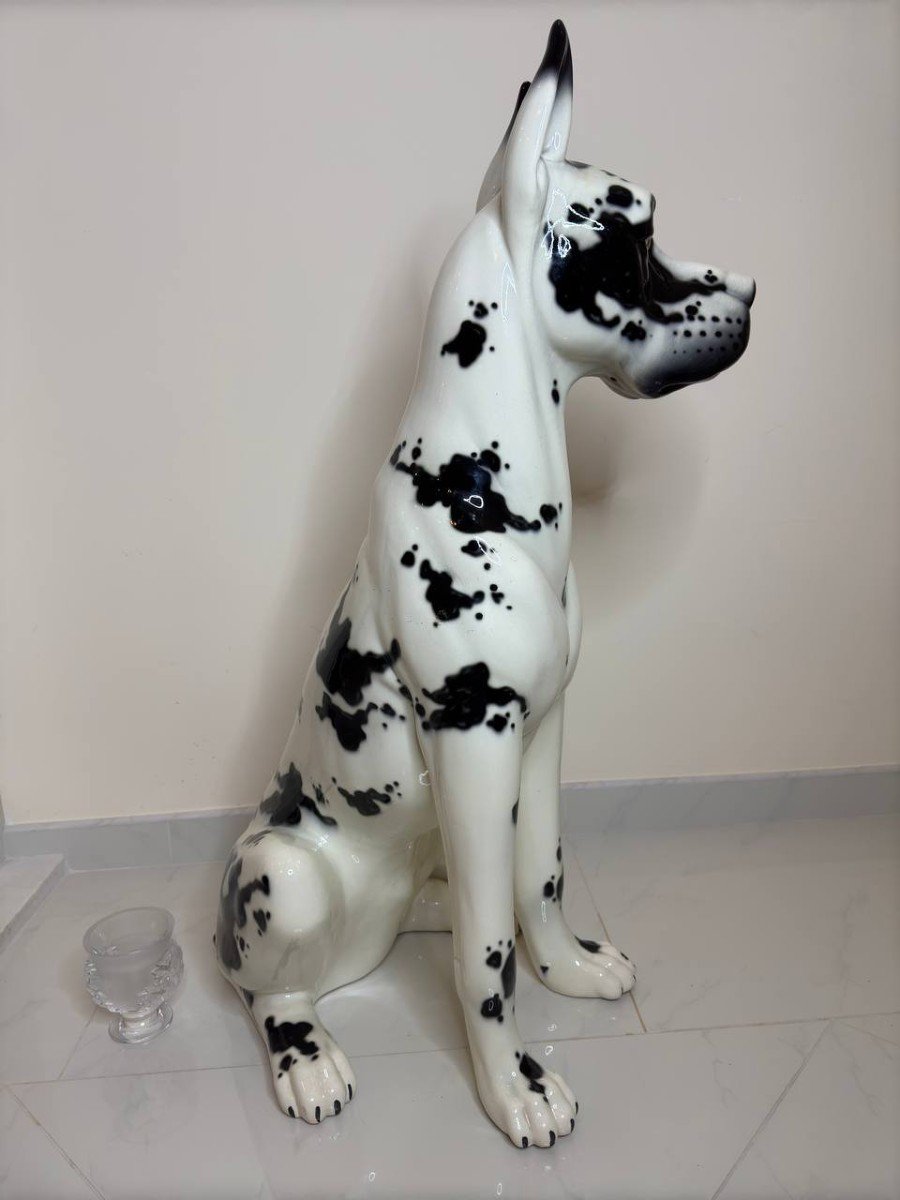 Ceramic Harlequin Mastiff From The 60s-photo-4