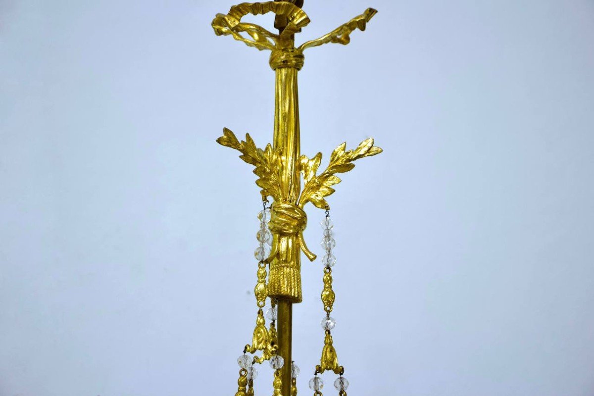 Louis XVI Style Gilt Bronze Chandelier-photo-4