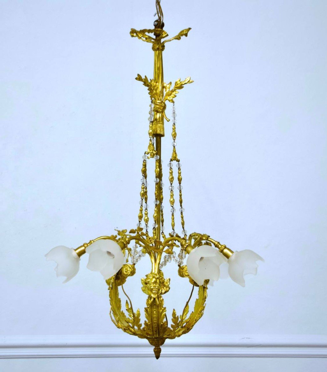 Louis XVI Style Gilt Bronze Chandelier