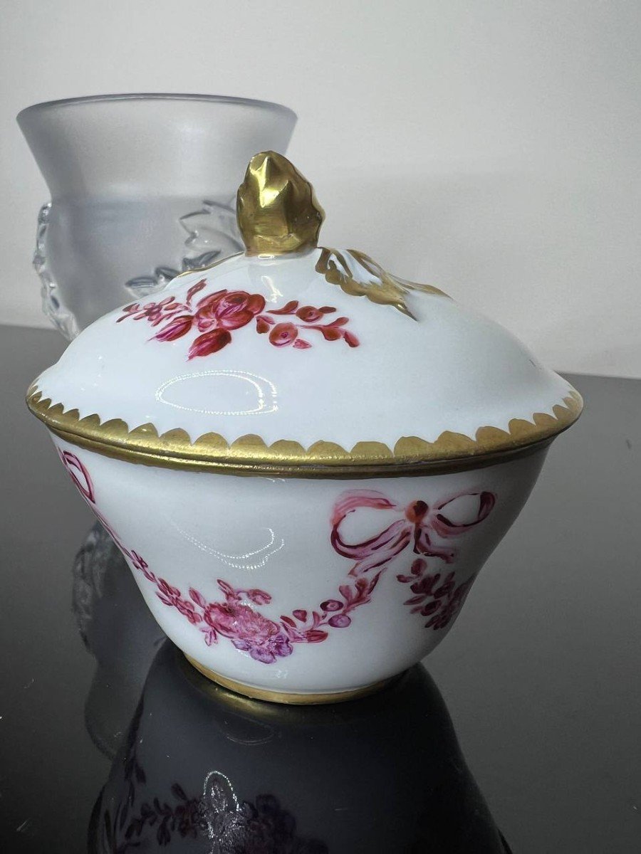 Bonbonnière à Couvercle , Petit Pot , Boîte En Porcelaine De Limoges , Peine à La Main.-photo-3