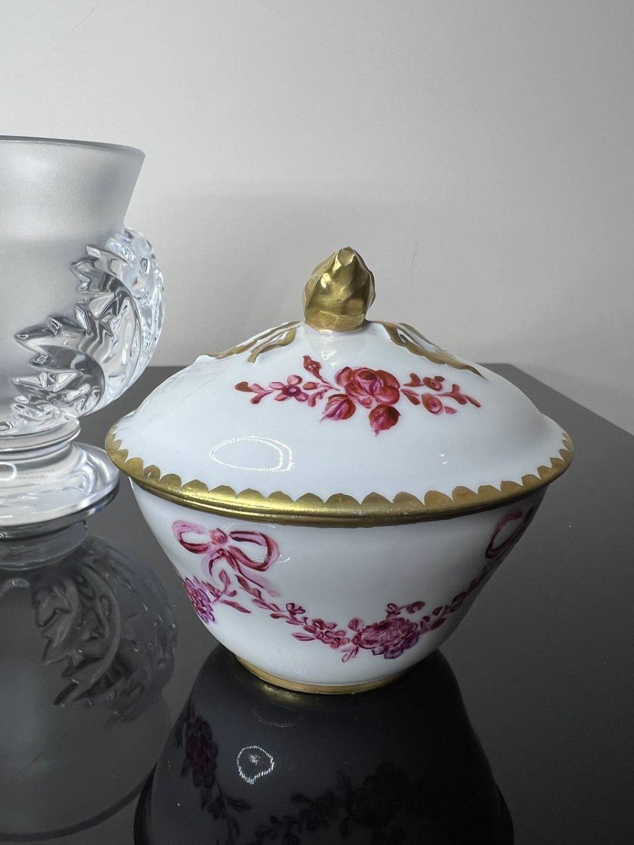 Bonbonnière à Couvercle , Petit Pot , Boîte En Porcelaine De Limoges , Peine à La Main.-photo-4