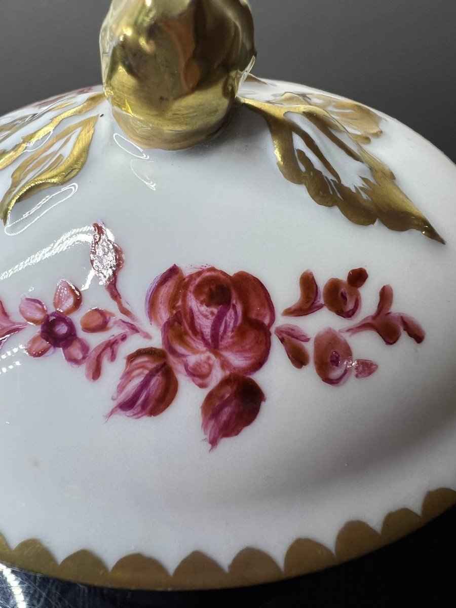 Bonbonnière à Couvercle , Petit Pot , Boîte En Porcelaine De Limoges , Peine à La Main.-photo-3