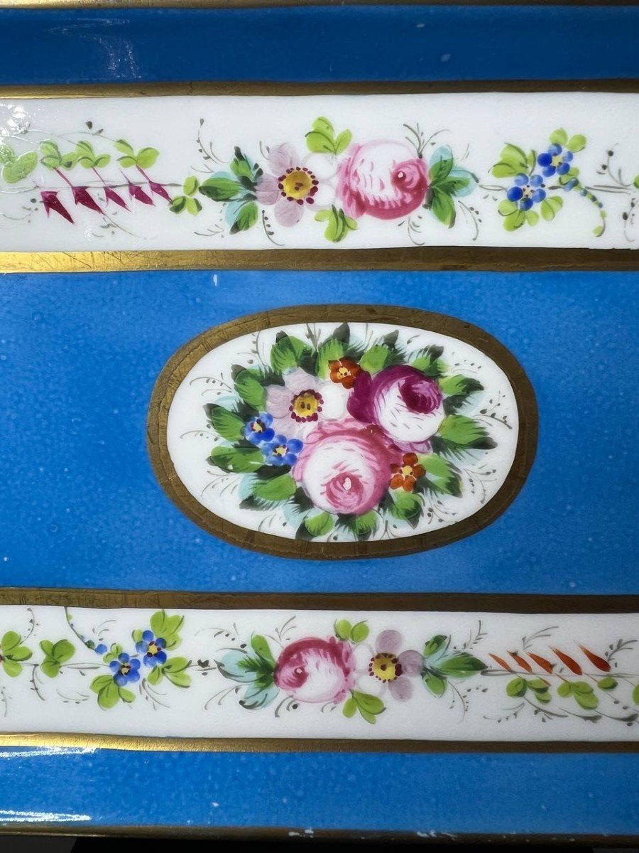 Plat En Porcelaine De Paris , Décor Fleurs, XIXe Napoléon III-photo-4