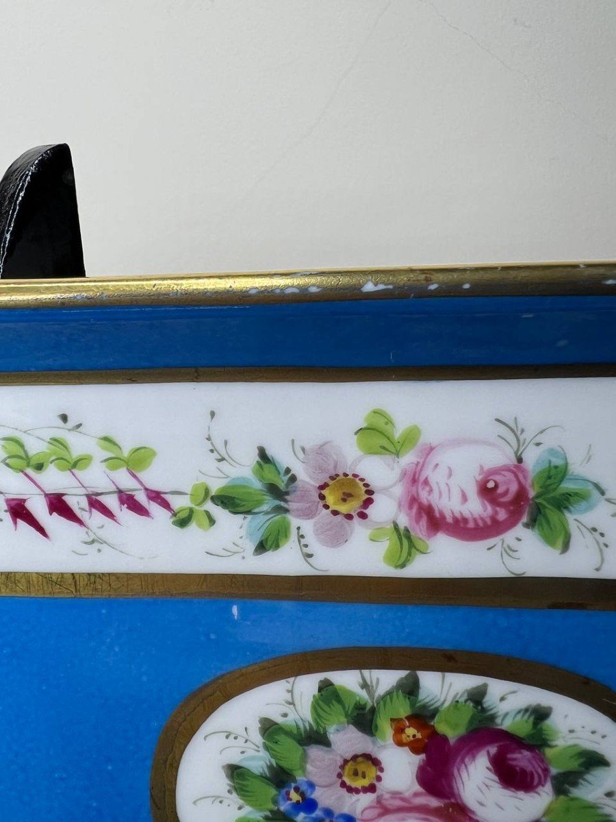 Plat En Porcelaine De Paris , Décor Fleurs, XIXe Napoléon III-photo-6