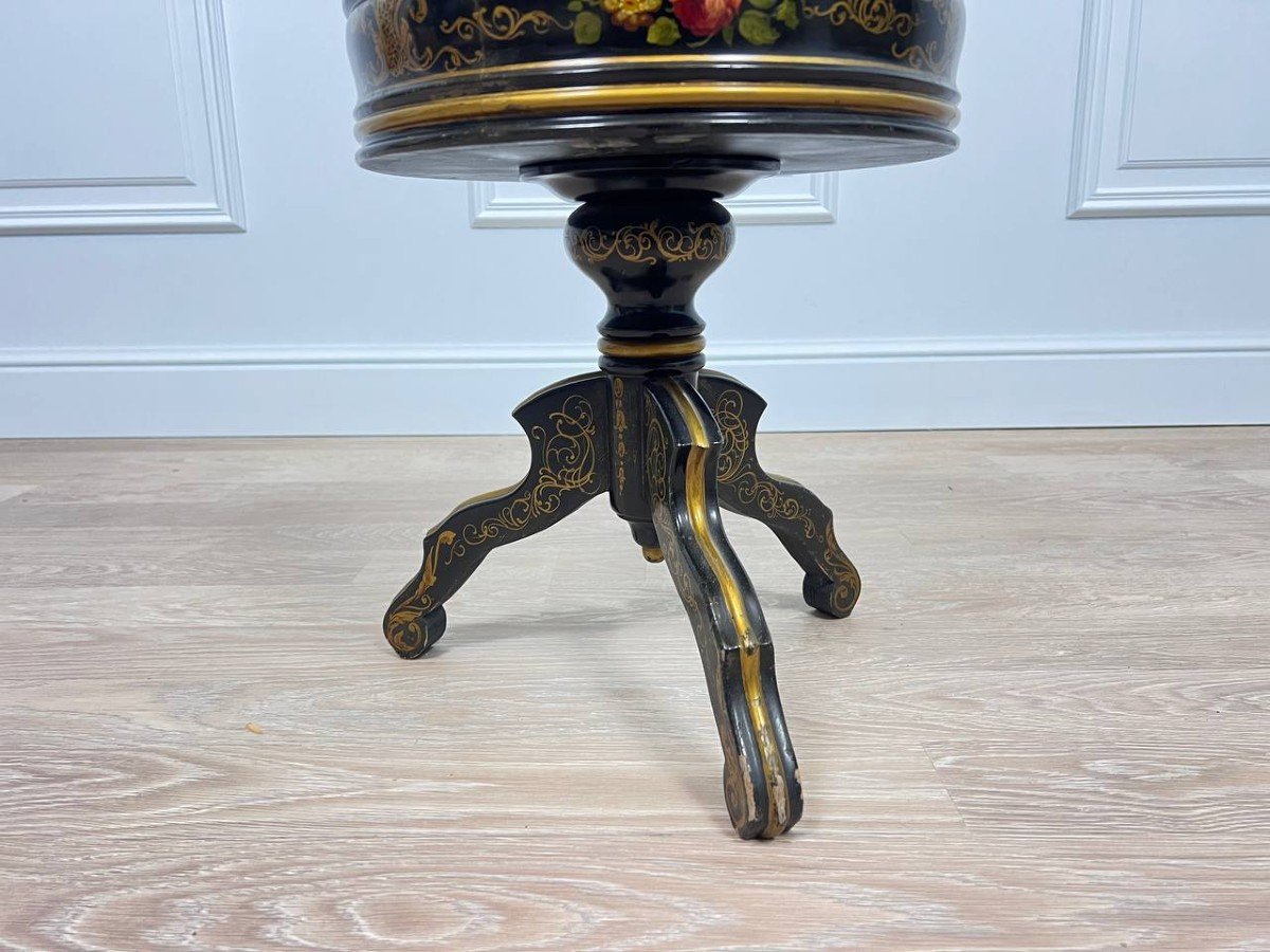 Napoleon III Wooden Planter With Golden Decor-photo-2