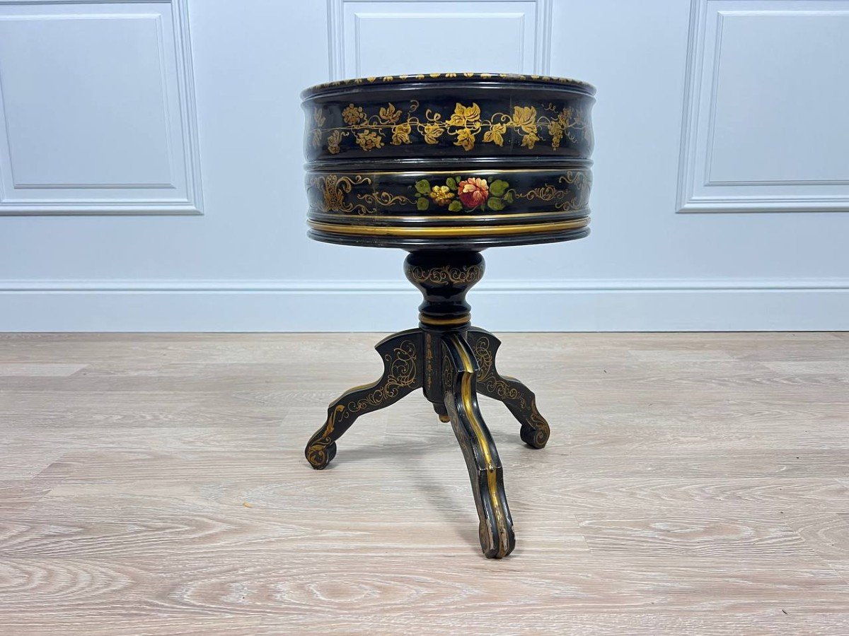 Napoleon III Wooden Planter With Golden Decor-photo-4