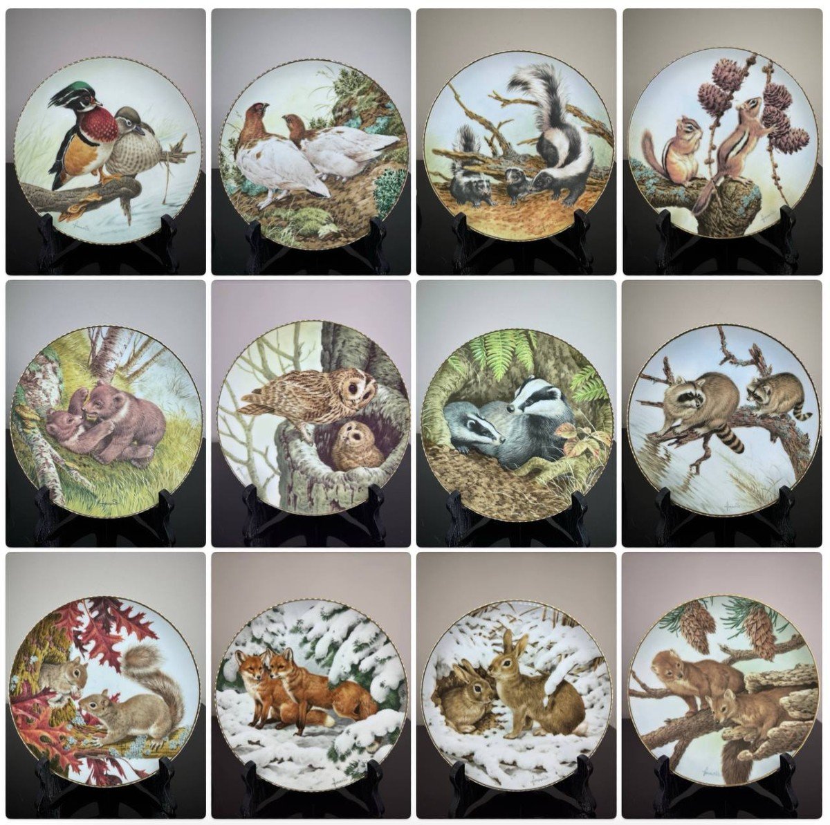 Porcelain Plates Collection “the Forest Year 1982”