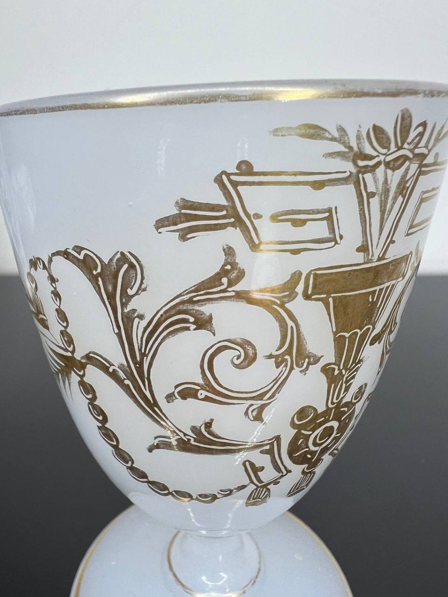 Old Small Opaline Cup Or Chalice-photo-3