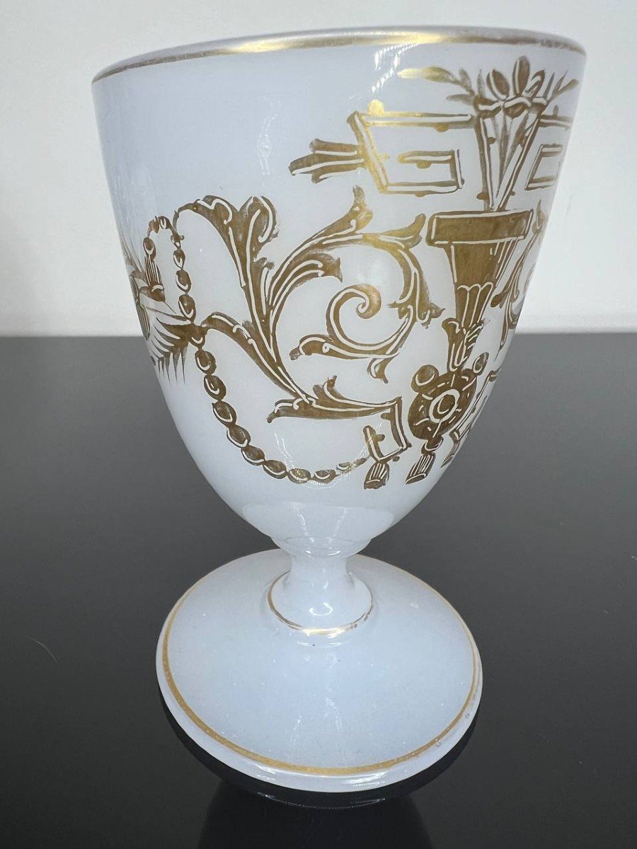 Old Small Opaline Cup Or Chalice-photo-3