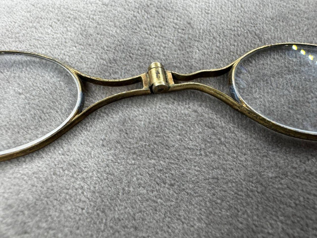 Hand Face, Glasses, Binocle Napoleon III Rose Gold Plated-photo-3