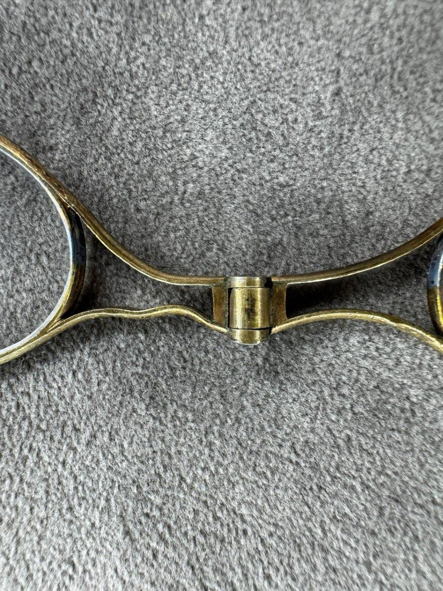 Hand Face, Glasses, Binocle Napoleon III Rose Gold Plated-photo-2