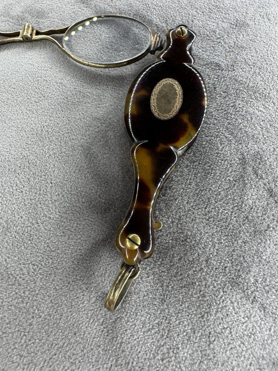 Hand Face, Glasses, Binocle Napoleon III Rose Gold Plated-photo-3