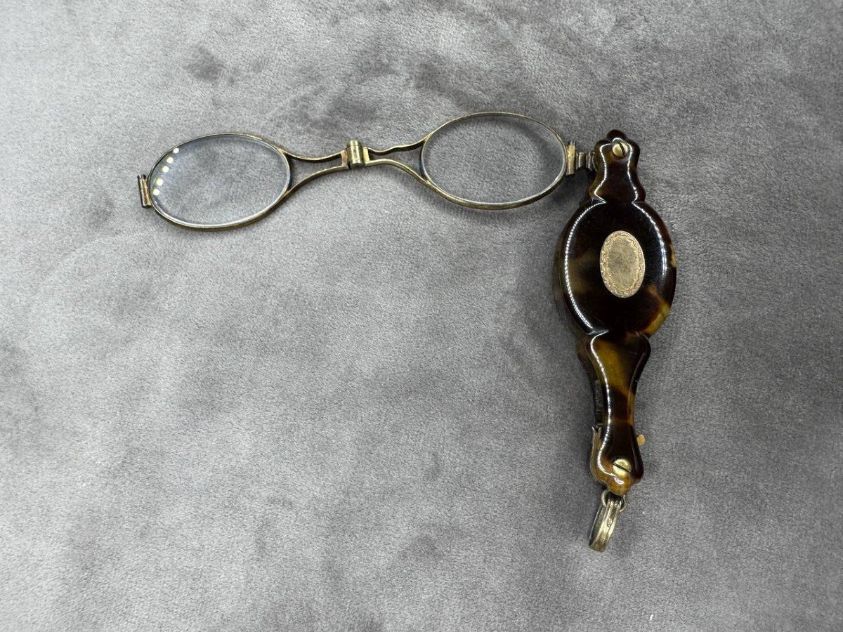 Hand Face, Glasses, Binocle Napoleon III Rose Gold Plated-photo-8