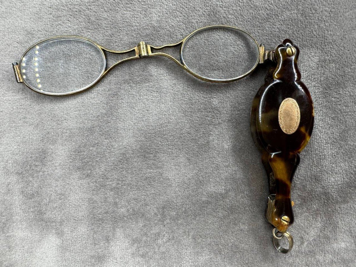 Hand Face, Glasses, Binocle Napoleon III Rose Gold Plated