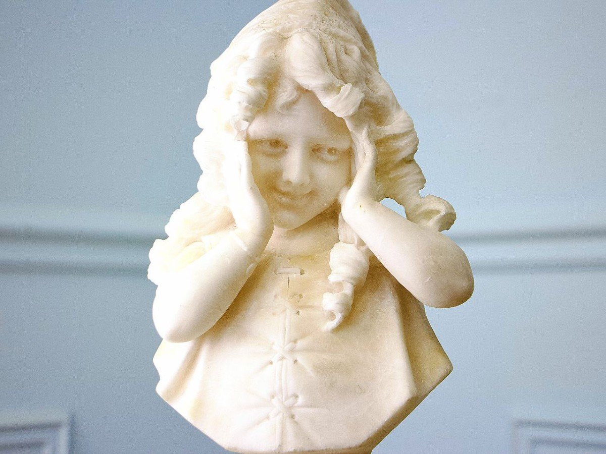 Bust Of A Girl, After Antonio Frilli (italian, 1860–1902)-photo-3