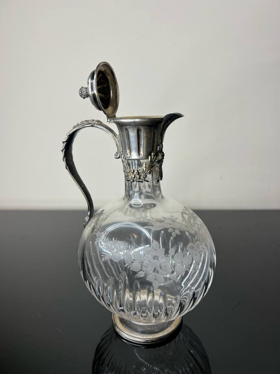 Silver And Engraved Crystal Ewer-photo-4