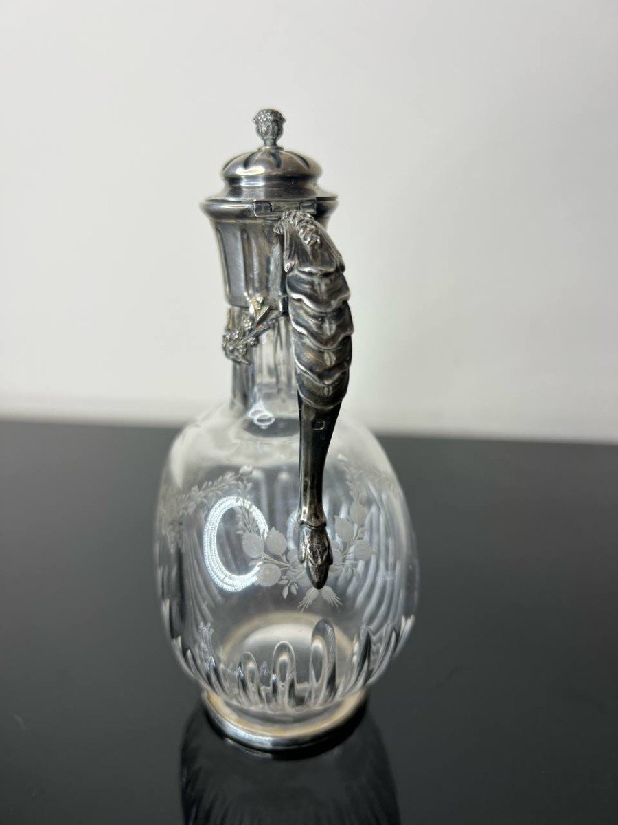 Silver And Engraved Crystal Ewer-photo-1