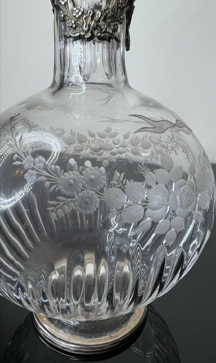 Silver And Engraved Crystal Ewer-photo-3