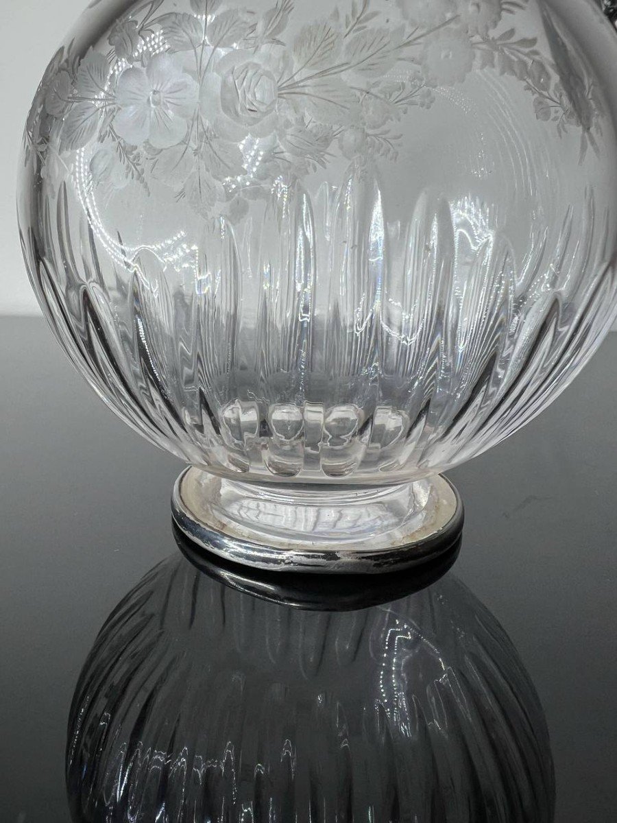 Silver And Engraved Crystal Ewer-photo-4