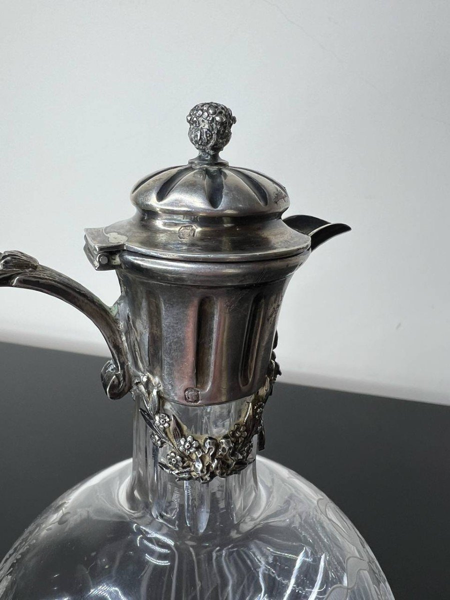 Silver And Engraved Crystal Ewer-photo-5