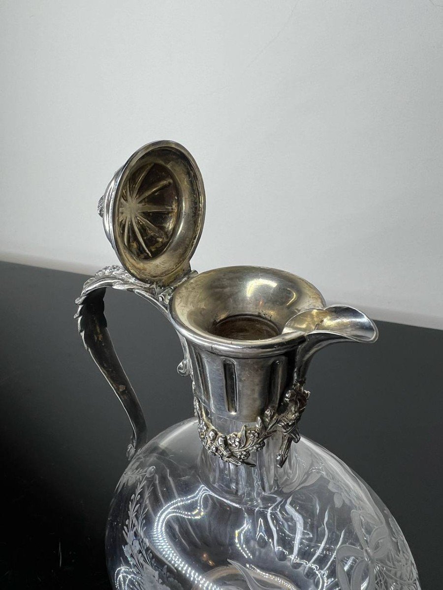 Silver And Engraved Crystal Ewer-photo-6