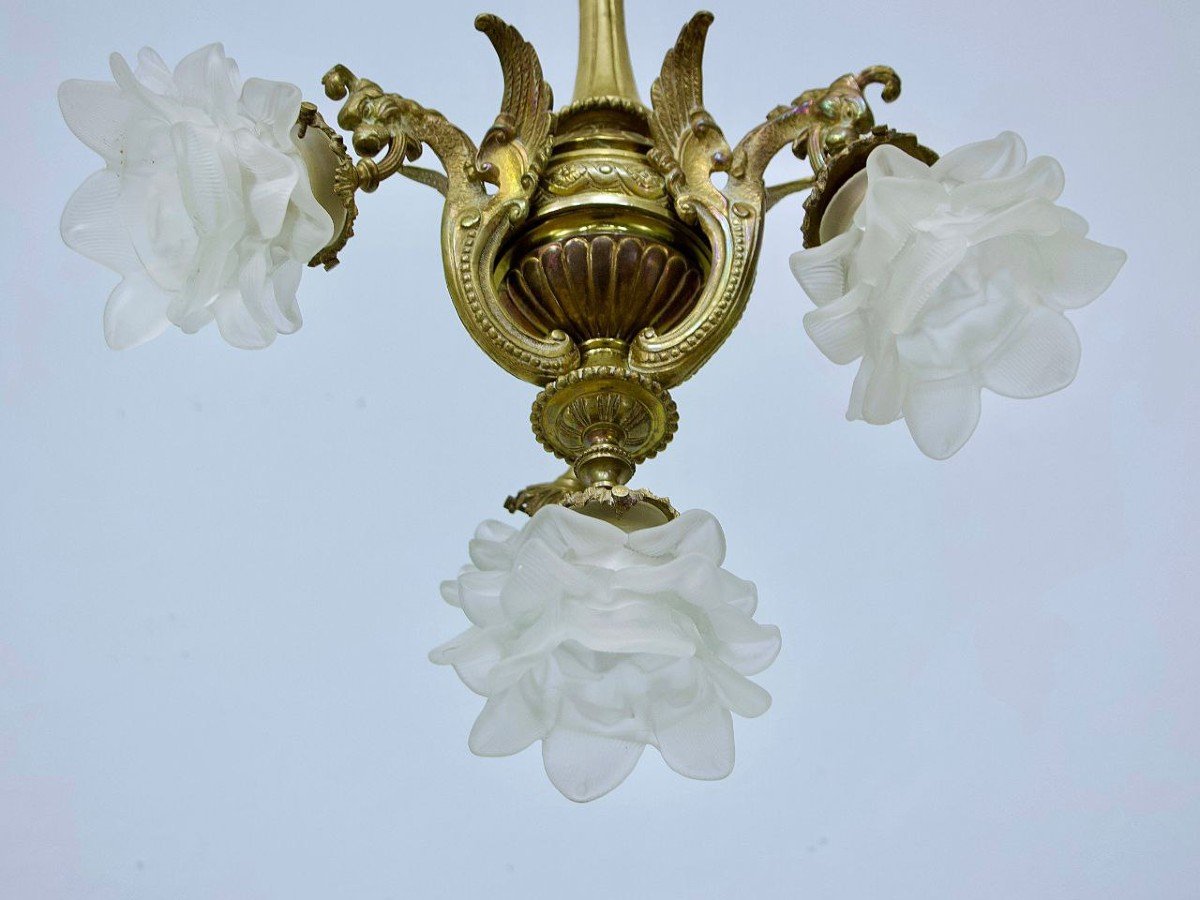 Antique Solid Bronze Chandelier-photo-2