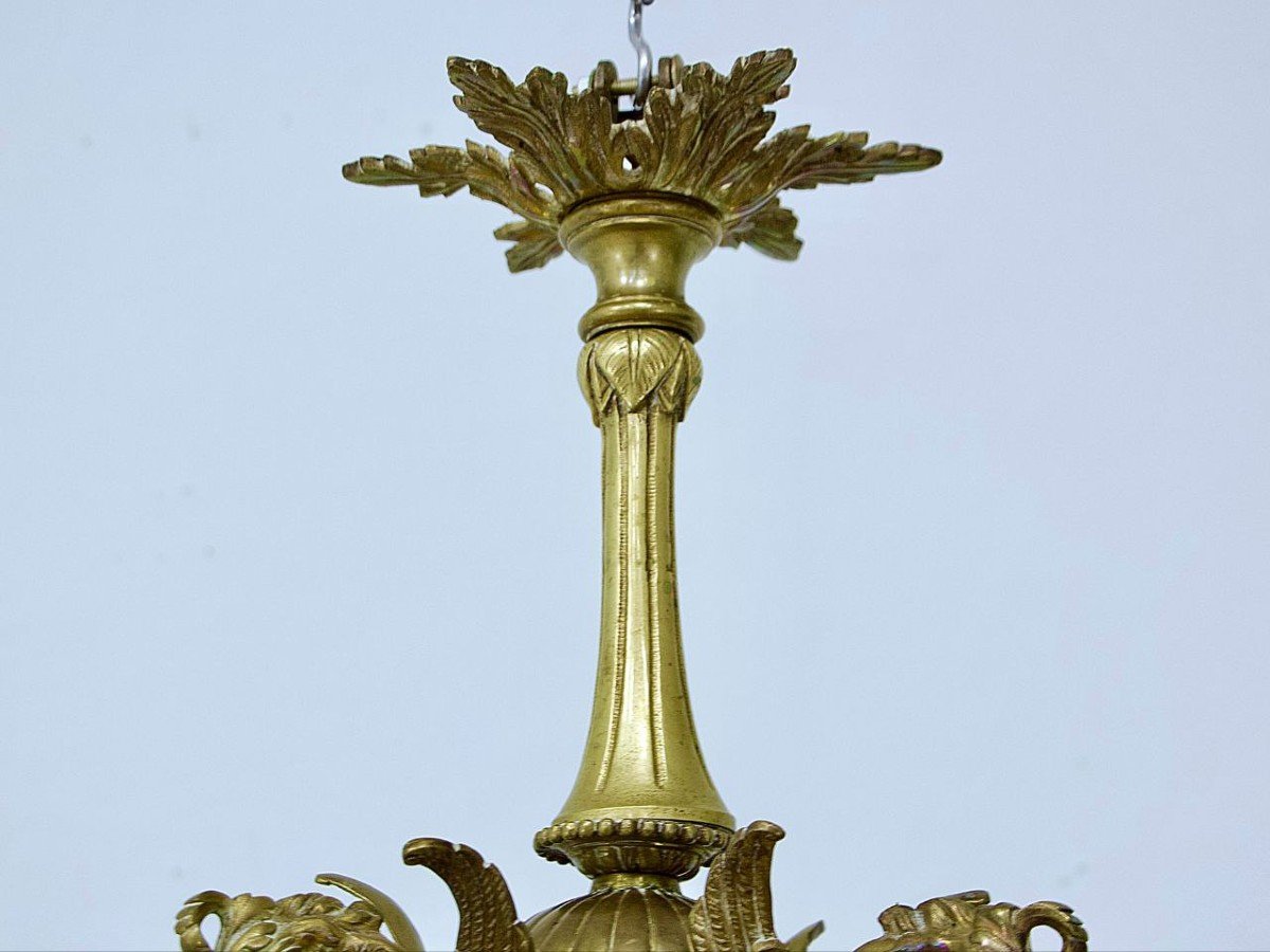 Antique Solid Bronze Chandelier-photo-3