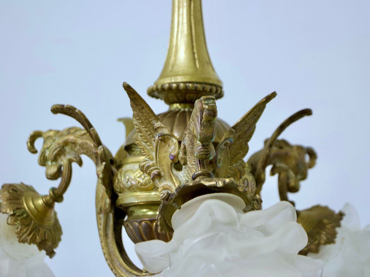 Lustre Ancien En Bronze Massif-photo-1