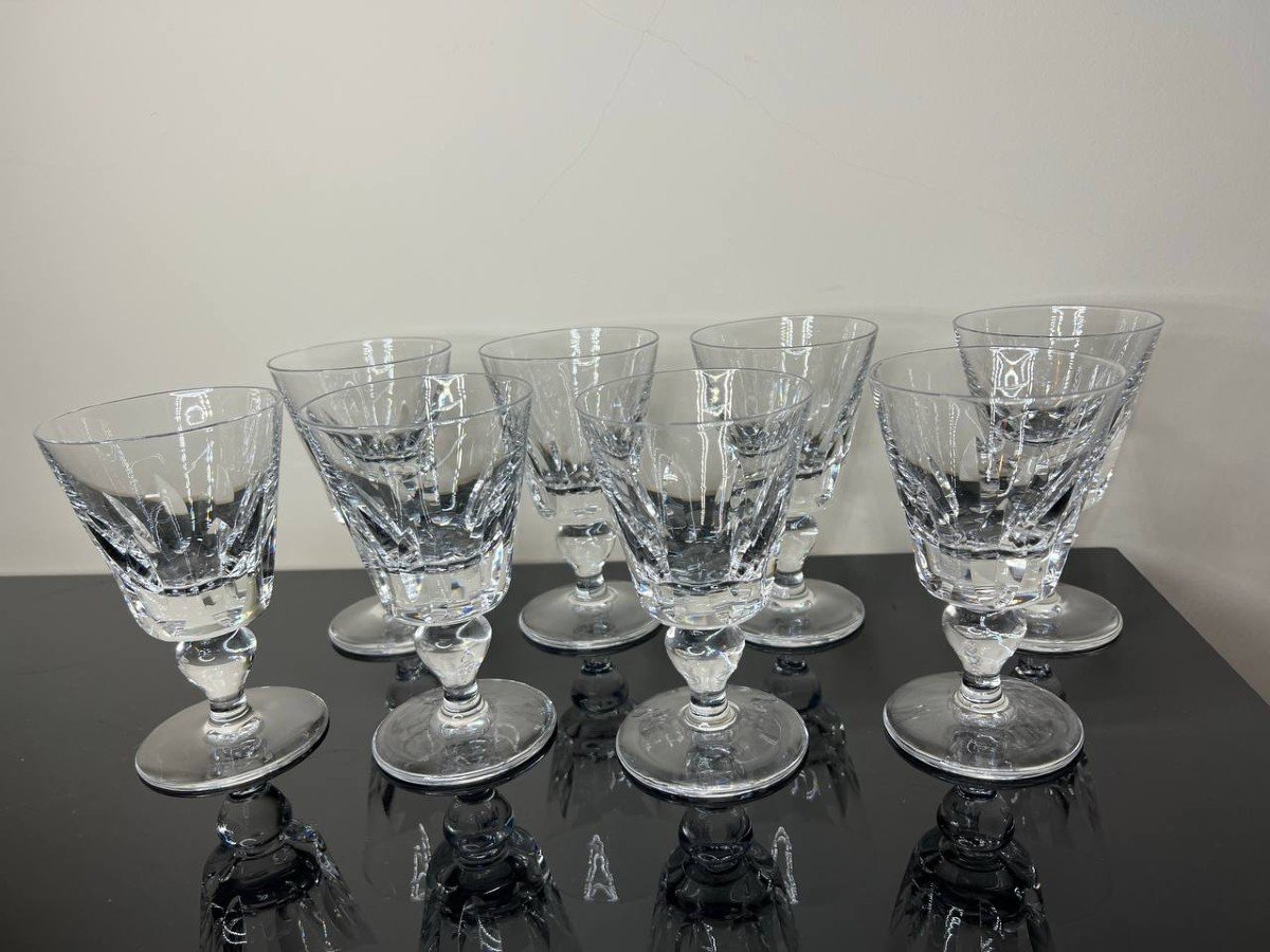 Saint Louis Jersey Model, 8 Cut Crystal Glasses-photo-2