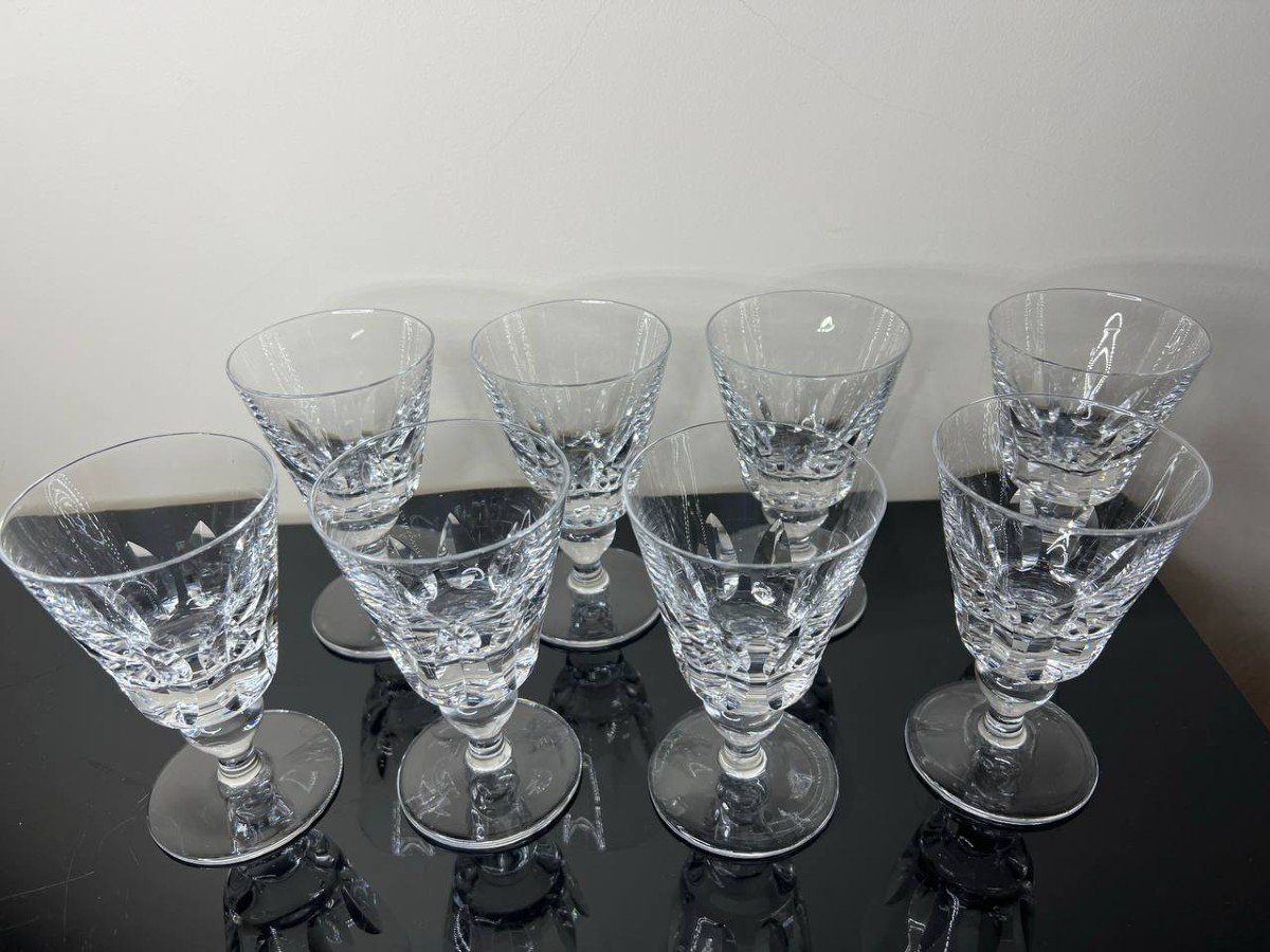 Saint Louis Jersey Model, 8 Cut Crystal Glasses-photo-4