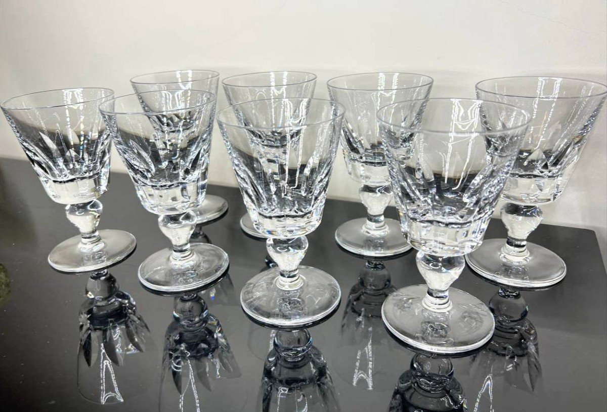 Saint Louis Jersey Model, 8 Cut Crystal Glasses