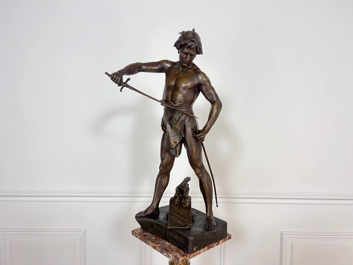 « guerrier » Signé "e. Picault (emil Louis)" 1907. Régule.