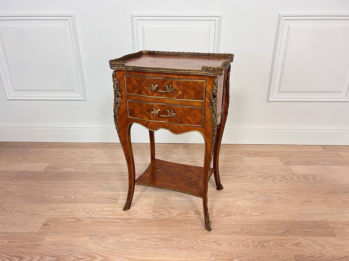 Antique Louis XV Style Bedside Table In Rosewood-photo-2