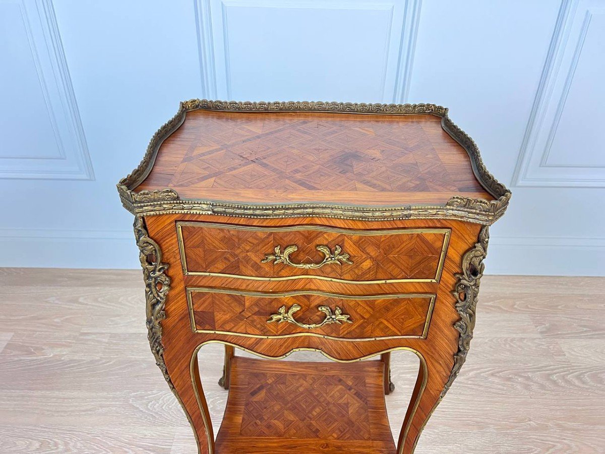 Antique Louis XV Style Bedside Table In Rosewood-photo-3